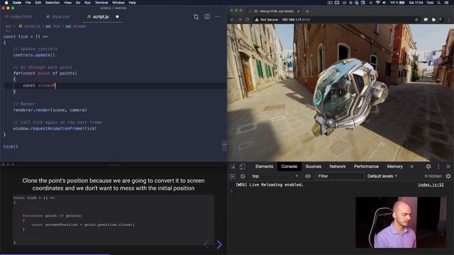[Bruno Simong ] Three.js Journey 48 — Mixing HTML And WebGL