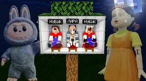 ОБУСТРОИЛИ ДОМ НА ДЕРЕВЕ И ПЕРЕЖИЛИ НОЧЬ В МАЙНКРАФТ 2 НУБА И ДЕВУШКА ПРО