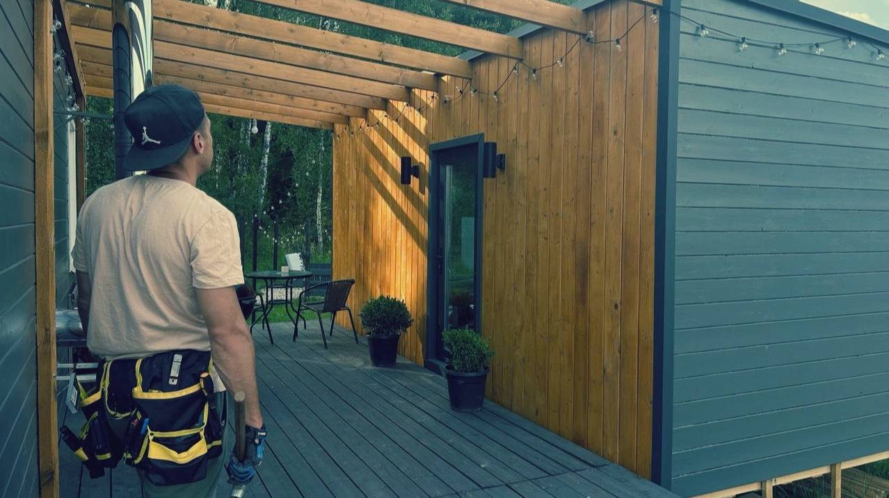 Построил минидом у леса! Проект дома в конце видео смотреть онлайн