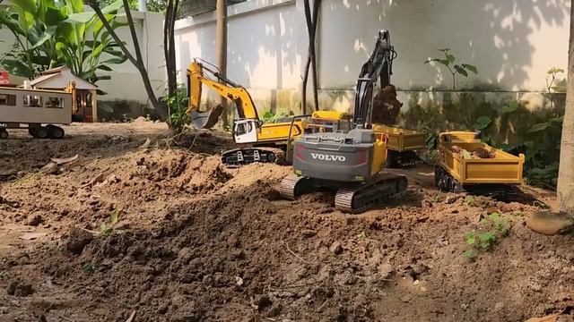 Самосвалы и экскаваторы на радиоуправлении работают смотреть онлайн