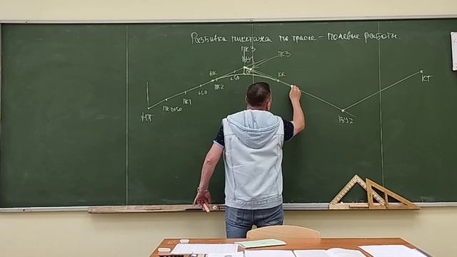 Разбивка пикетажа по трассе - полевые работы