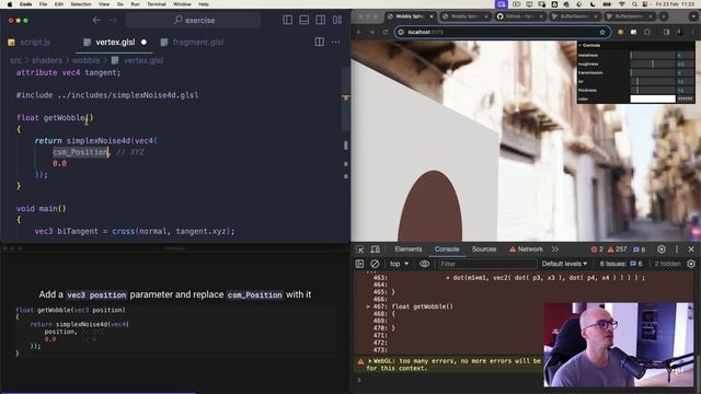 [Bruno Simong ] Three.js Journey 42 — Wobbly Sphere Shader смотреть онлайн