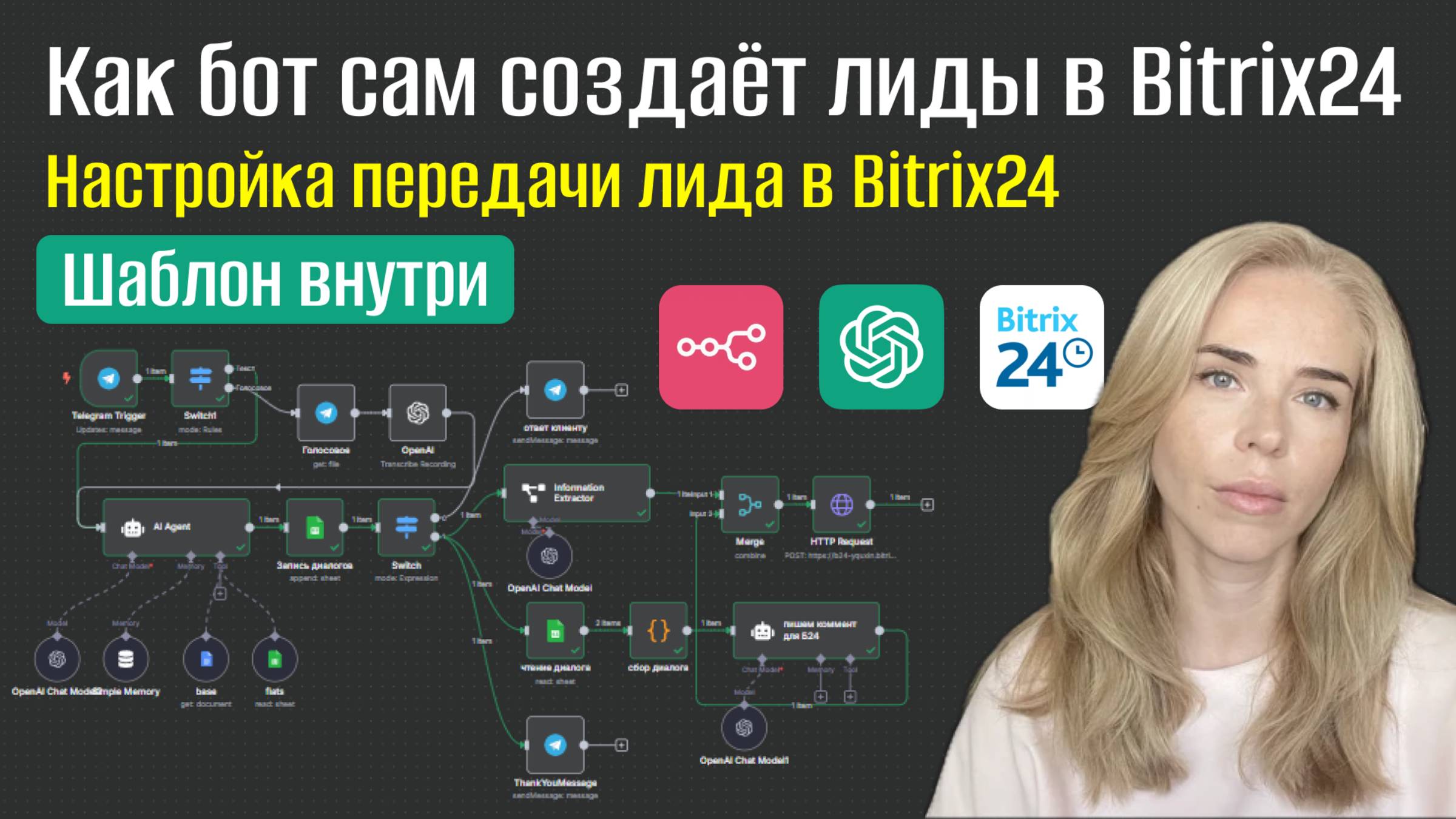 Как бот сам создаёт лиды в Bitrix24 с помощью N8n и AI