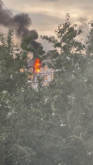 Пожар , горит квартира на Преображенской площади