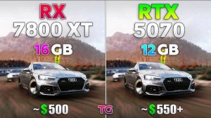 RTX 5070 vs RX 7800 XT - Test in 12 Games