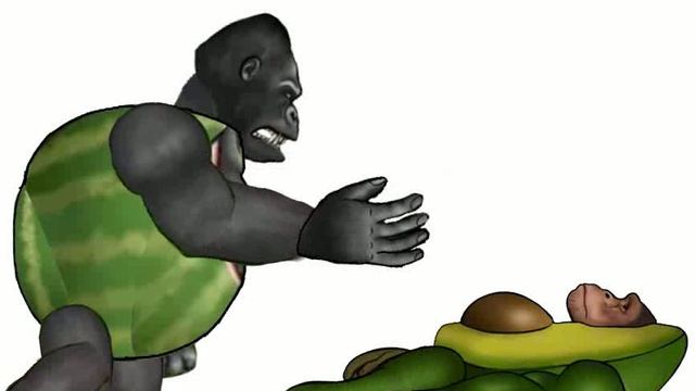 GORILA WATERMELON VS ABOMONO SHIMPANSHINONO
