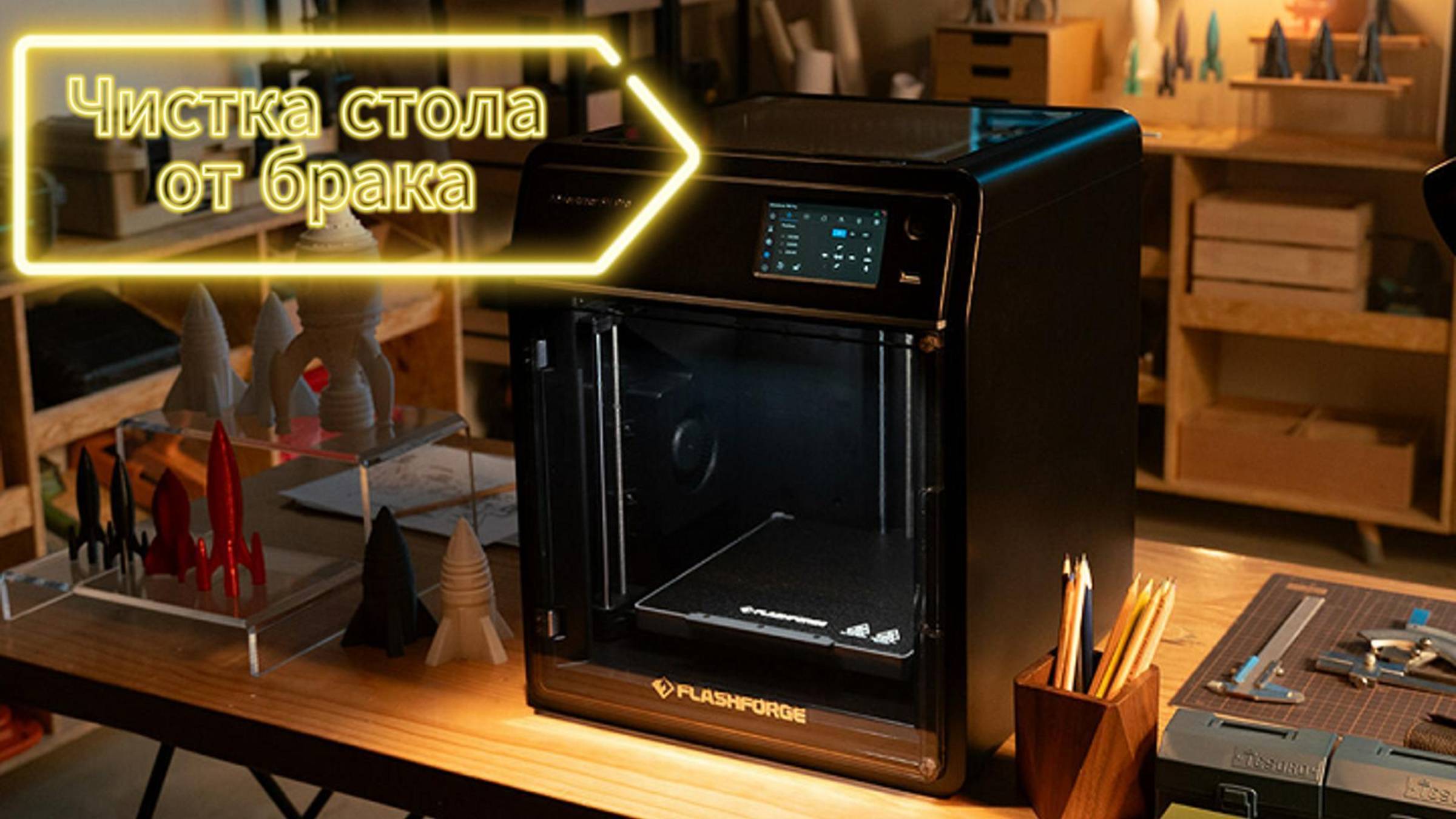 6. Очистка стола от брака печати FLASHFORGE 5M Pro Adventurer смотреть онлайн