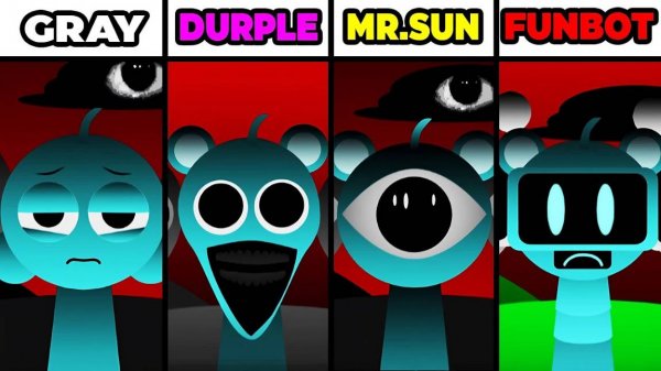 INCREDIBOX SPRUNKI🎨 | GRAY vs DURPLE vs SUN vs FUNBOT! 🌈 ЦВЕТНОЙ КОШМАР! #сезонконтентаRUTUBE