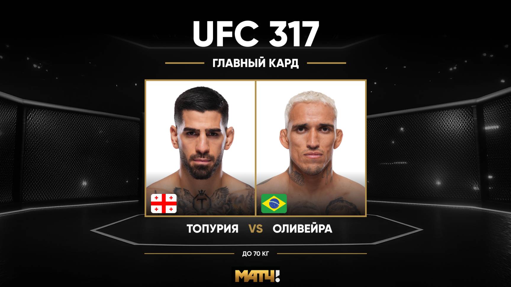 Илия Топурия против Чарльза Оливейры (видео). UFC 317