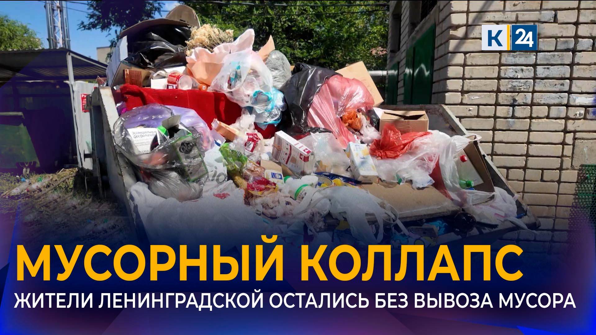 Станицу Ленинградскую заполонил мусор из-за срыва графика вывоза ТКО смотреть онлайн