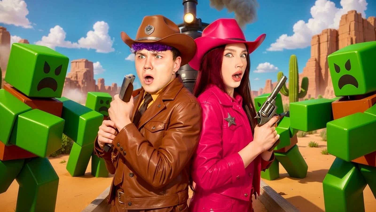 Сбежали от БОССА и ЗОМБИ в Мертвые рельсы в ROBLOX смотреть онлайн