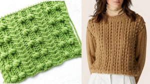 Очаровательный узор с объёмными шишечками по мотивам джемпера от Лоро Пиана