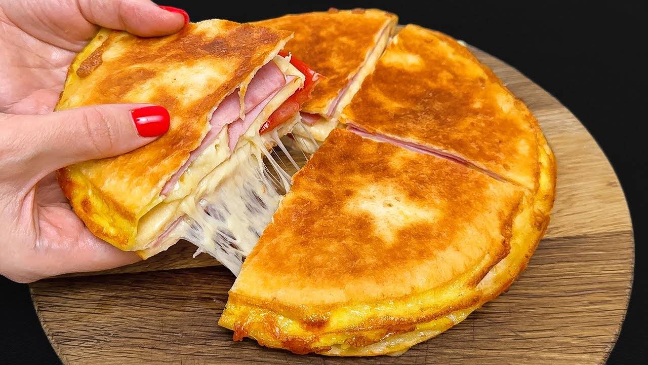 Всего 1 лепешка! Вкуснее пиццы! Идеальный рецепт завтрака за 5 минут!