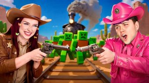 Сбежали от ЗОМБИ в Мертвые рельсы в ROBLOX