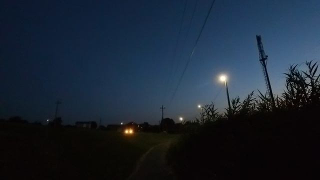 Сальск, переход Рыбасова балка в сумерках