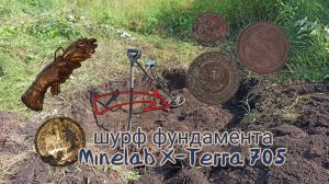 Шурф фундамента 2025. Встретил дикого зверя на копе. Поиск монет металлоискателем.