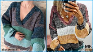 Пуловер оверсайз спицами по мотивам АлиЭкспресс. Мастер-класс. Вязание