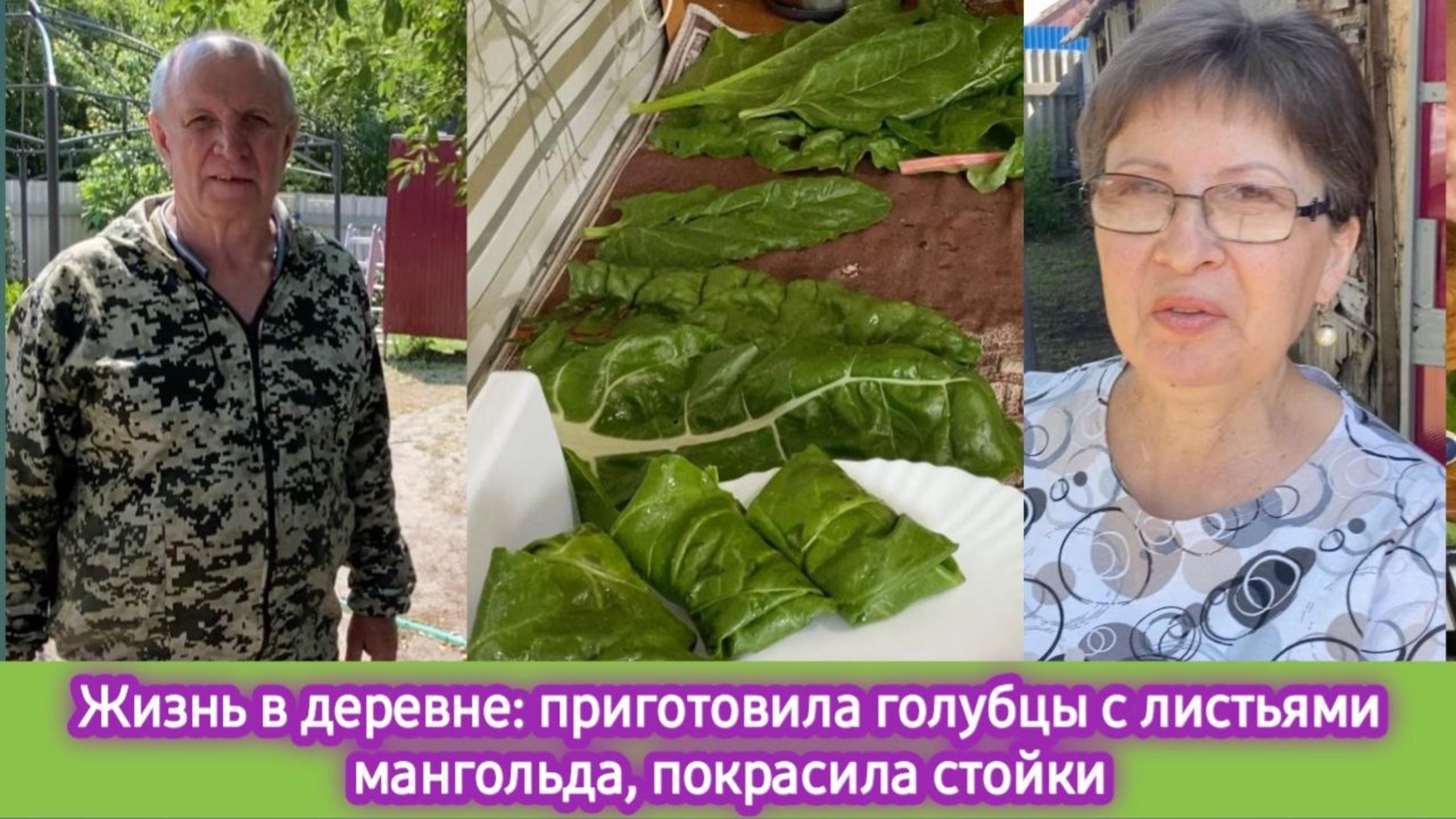 Жизнь в деревне: приготовила голубцы в листьях мангольд, покрасила стойки смотреть онлайн