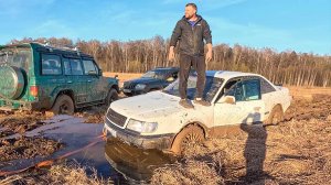 2 ПОПАЛИ В ЛОВУШКУ Audi Jeep и Huinday Застряли в поле Оффроуд который нас остановил
