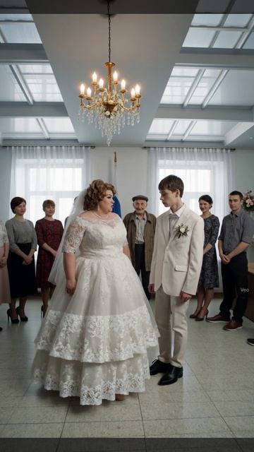 Взрослая женщина вышла  замуж за 18-летнего мальчика.