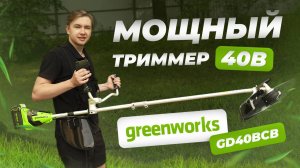 Мощный аккумуляторный триммер GREENWORKS GD40BCB