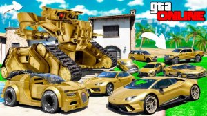 Угнал кучу золотых чит тачек и огромный монстр трак у мажора за 180 сек! Битва воров в ГТА 5 Онлайн