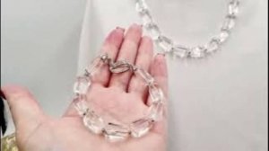 Комплект из горного хрусталя. Как собрать подвеску на ювелирный тросик. Переделка. Ч.6