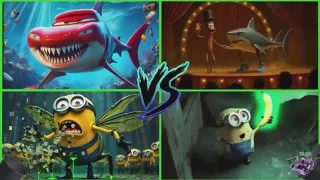 Акула Молния Маккуин🆚ТРАЛАЛЕРО ТРАЛАЛА🆚 ПЧЕЛКА-МИНЬОН🆚 Миньоны