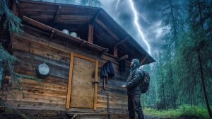 Хижина в Лесу. Рыбалка на Хариуса. ГРОЗА и МОЛНИЯ в Тайге