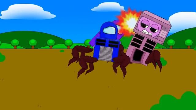 Амогус против Спрунки, анимация смотреть онлайн