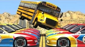 Реалистичные падения автомобиля с обрыва  - Крушения BeamNG Drive#333