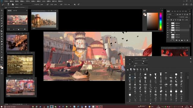 3. Port Scene from the Water Color Tweaks