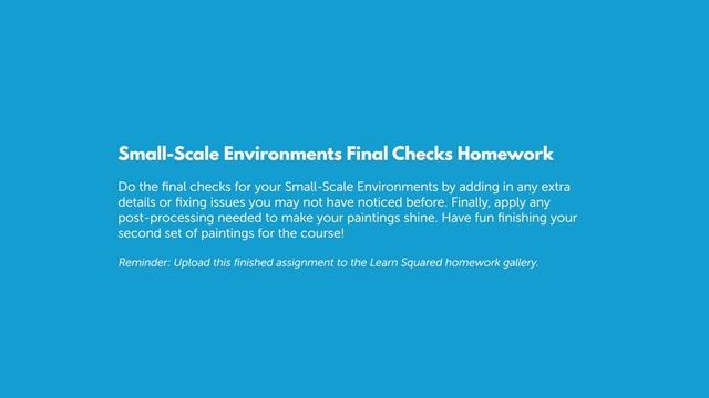 1. Small-Scale Environments Final Checks Homework