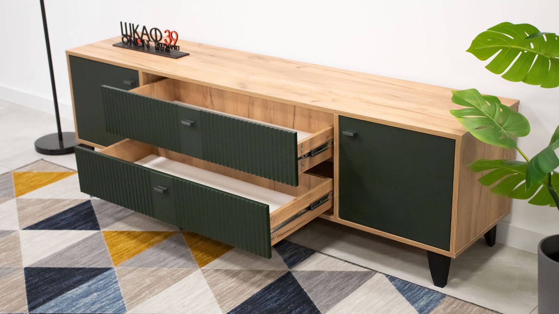 Тумба под телевизор Парус-10, Дуб крафт золотой, Карбон дарк грин смотреть онлайн