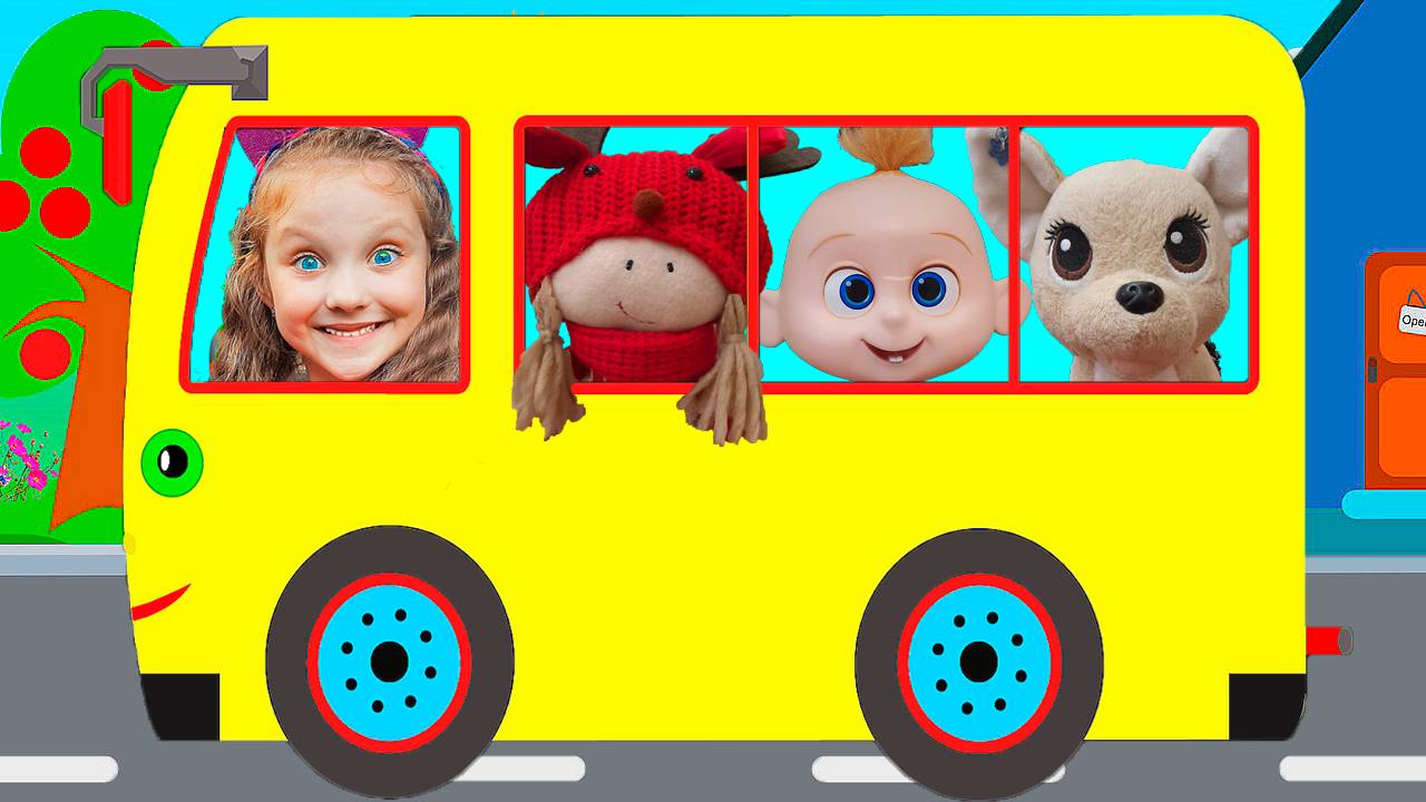 Детская песенка про Автобус / Колеса у автобуса крутятся / Видео для детей с Лизой смотреть онлайн