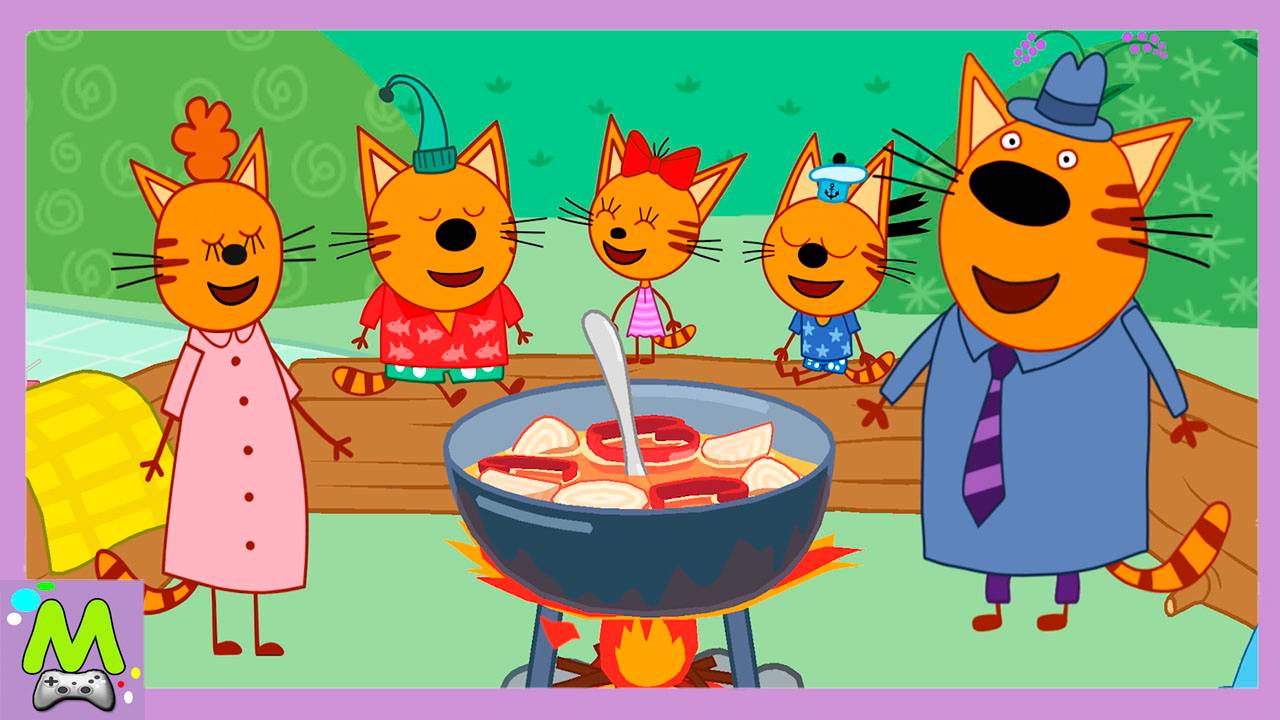 Три Кота Большое Путешествие.Отправляемся в Поход с Карамелькой Коржиком и Компотом.Мультик Игра смотреть онлайн