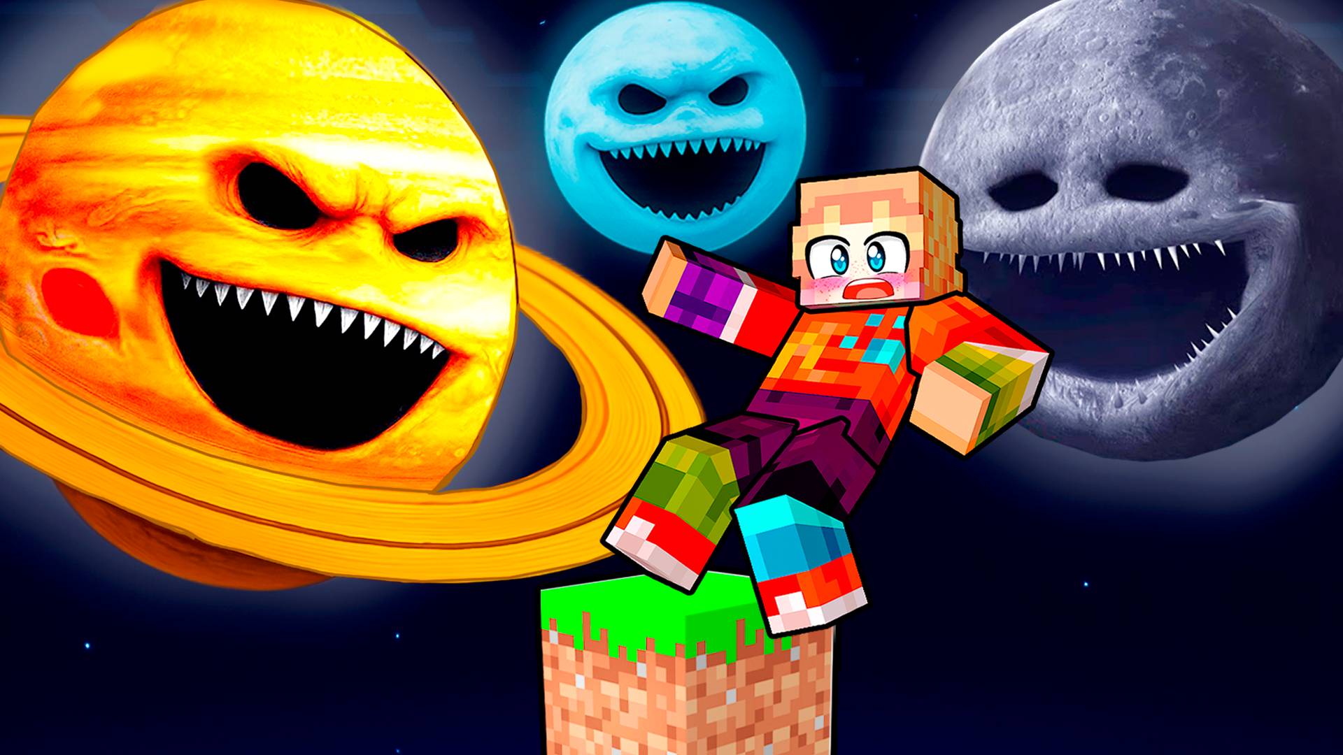 Я ЗАСТРЯЛ НА ОДНОМ БЛОКЕ С СЕМЬЁЙ ЛУНЫ, КОТОРАЯ ПРОСНУЛАСЬ В МАЙНКРАФТ смотреть онлайн