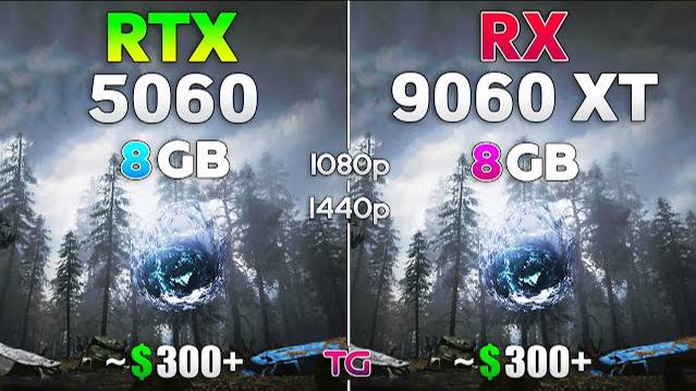RX 9060 XT 8GB vs RTX 5060 8GB - Test in 10 Games | 1080p & 1440p смотреть онлайн