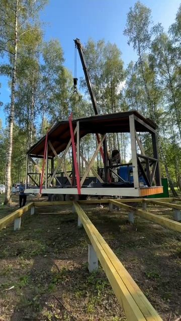 Процесс транспортировки модульного дома