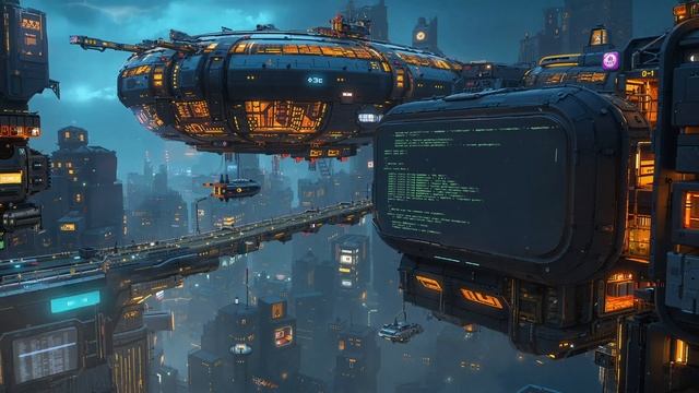 Dark Ambient  Futuristic Night Bridge Cityscape & Sci-Fi Atmosphere #scifi #ambient