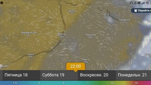 Прогноз облачности и дождей 17-22 июля 2025