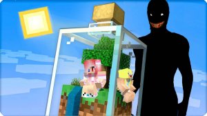 🫙 ПОСТРОИЛИ ДОМ внутри БУТЫЛКИ и ПЕРЕЖИЛИ НОЧЬ Против ТЕМНОЙ ФИГУРЫ в Майнкрафт! НУБИК