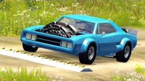 Аварии на высокой скорости с шипованной полосой #9 – BeamNG Drive