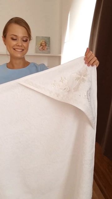 Махровый уголок "Крестик с орнаментом" смотреть онлайн