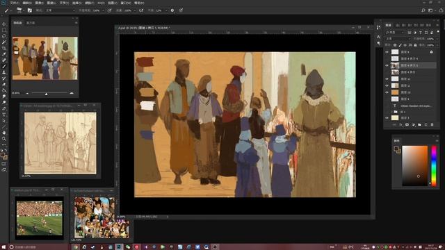 1. People Overlooking the Street Color Blocking