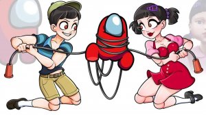 Амогус против Брэйнрод В итальянской игре кальмара - ассасино КАПУЧИНО