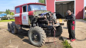 Пожарный ЗИЛ-131 / Первые метры на ДИЗЕЛЬНОЙ  ТЯГЕ