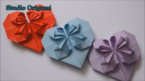 Валентинка из бумаги Оригами. Heart paper Origami