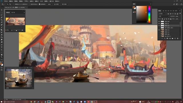 1. Port Scene from the Water Small Details