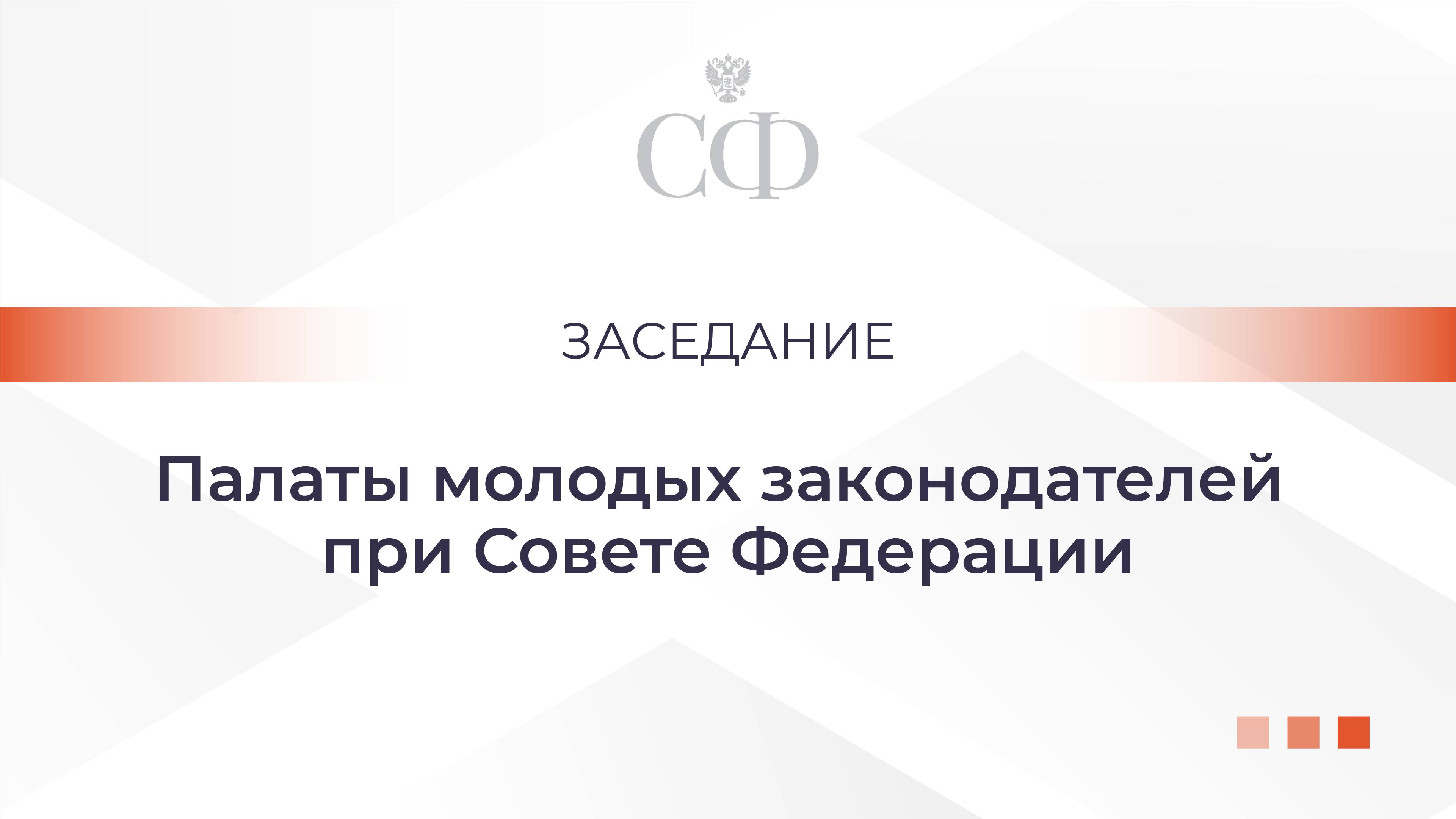 Заседание Палаты молодых законодателей при СФ